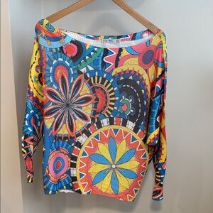 Italy Geometric Pop Art Sweater Top long sleeve